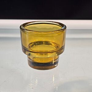 Ikea Thick Amber Glass Tea Light Candle Holder Single